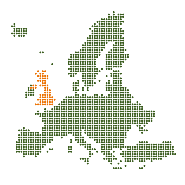 European map with UK highlighted